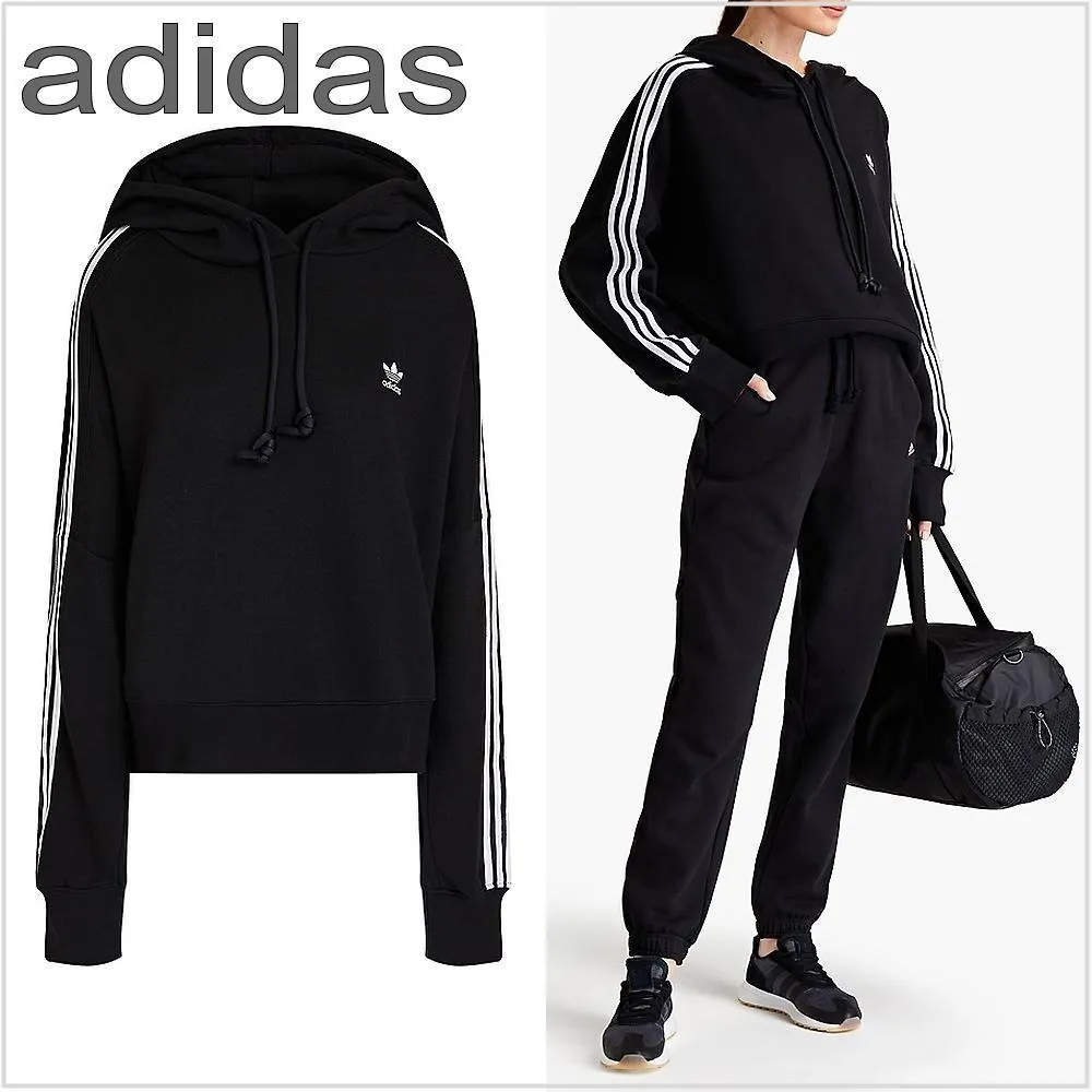 adidas  |Street Style Long Sleeves Plain Cotton Logo