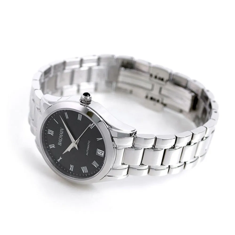 Balmain Women's Classic R Granda Black Dial Stainless Steel Automatic Watch