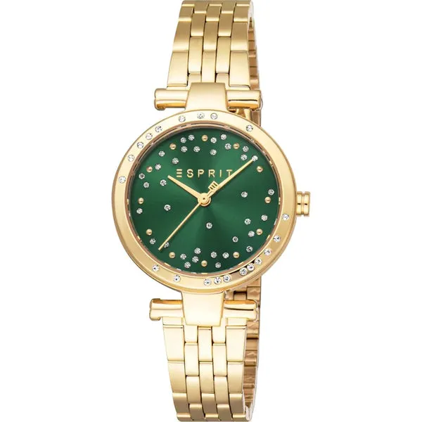 Esprit Laila ll Women's Green Dial Gold Watch