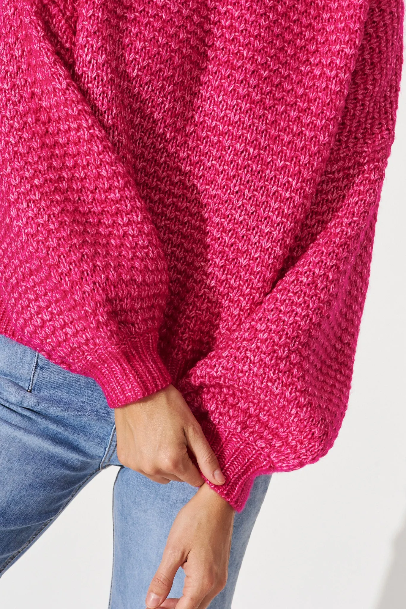 Euston Knit In Hot Pink Wool Blend