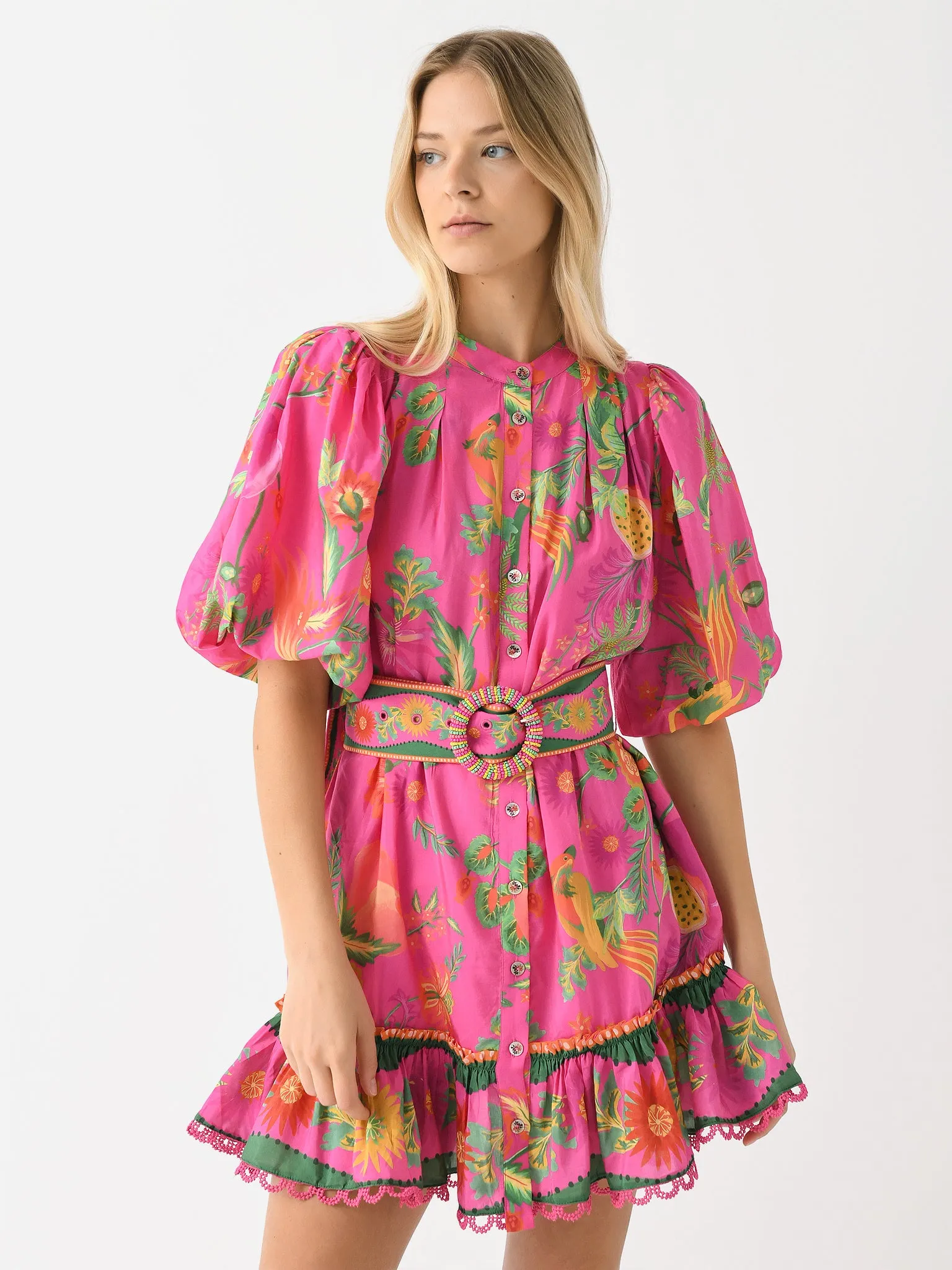     FARM RIO  Women's Delicate Fruit Garden Mini Dress    
