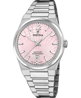 Festina Swiss Made RivÃ© Quartz (35mm) Pink Dial / Stainless Watch