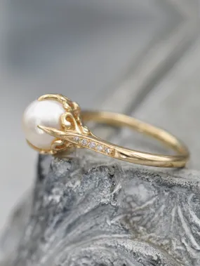 Flowering Akoya Pearl & Diamond Ring