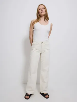 Ivory Scallop Edge Ribbed Vest | Women | George at ASDA