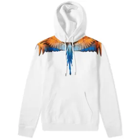 Marcelo Burlon Wings Shoulder Popover HoodyWhite & Orange