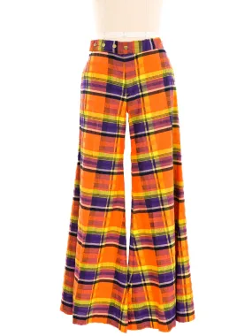 Orange Madras Flared Trousers