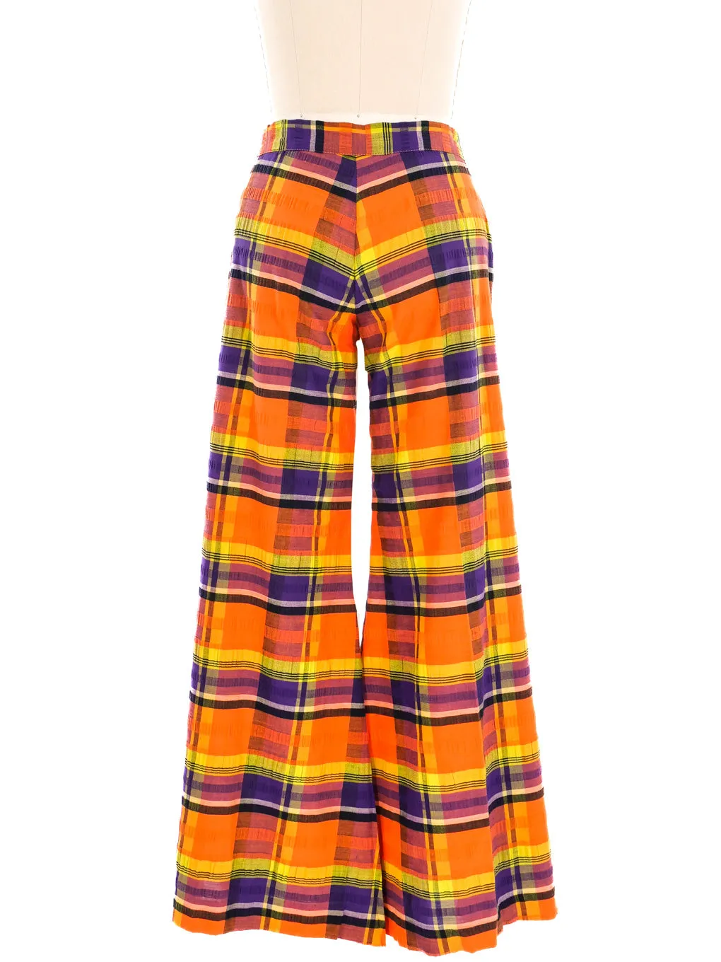 Orange Madras Flared Trousers