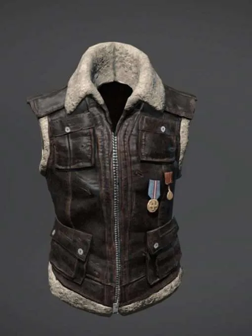PlayerUnknown’s Battlegrounds Brown Shearling Vest - New American Jackets