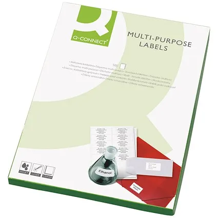 Q-Connect Multi-Purpose Labels, 16 Per Sheet, 99.1x34mm, 8000 Labels