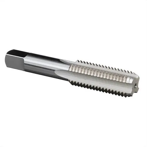 Qualtech DWTB1-1/4-7 Straight Flute Hand Tap, Right Hand Cutting, 1-1/4-7 Thread, Bottoming Chamfer, 4 Flutes, Bright, Carbon St