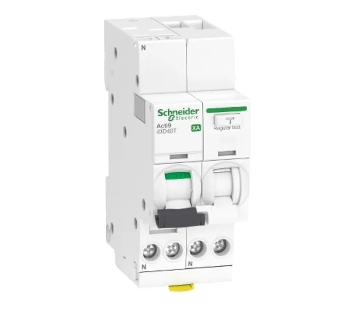 Schneider Electric RCBO, 10A Current Rating, 1P Poles, 300mA Trip Sensitivity, Type C, Acti9 Range