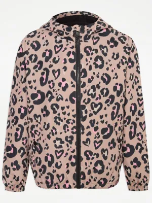 Tan Animal Print Heart Lightweight Rain Mac | Kids | George at ASDA