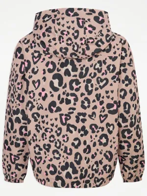 Tan Animal Print Heart Lightweight Rain Mac | Kids | George at ASDA