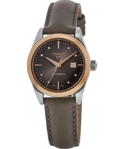 Tissot T-My Lady Brown Diamond Dial Leather Strap Women's Watch T930.007.46.296.00