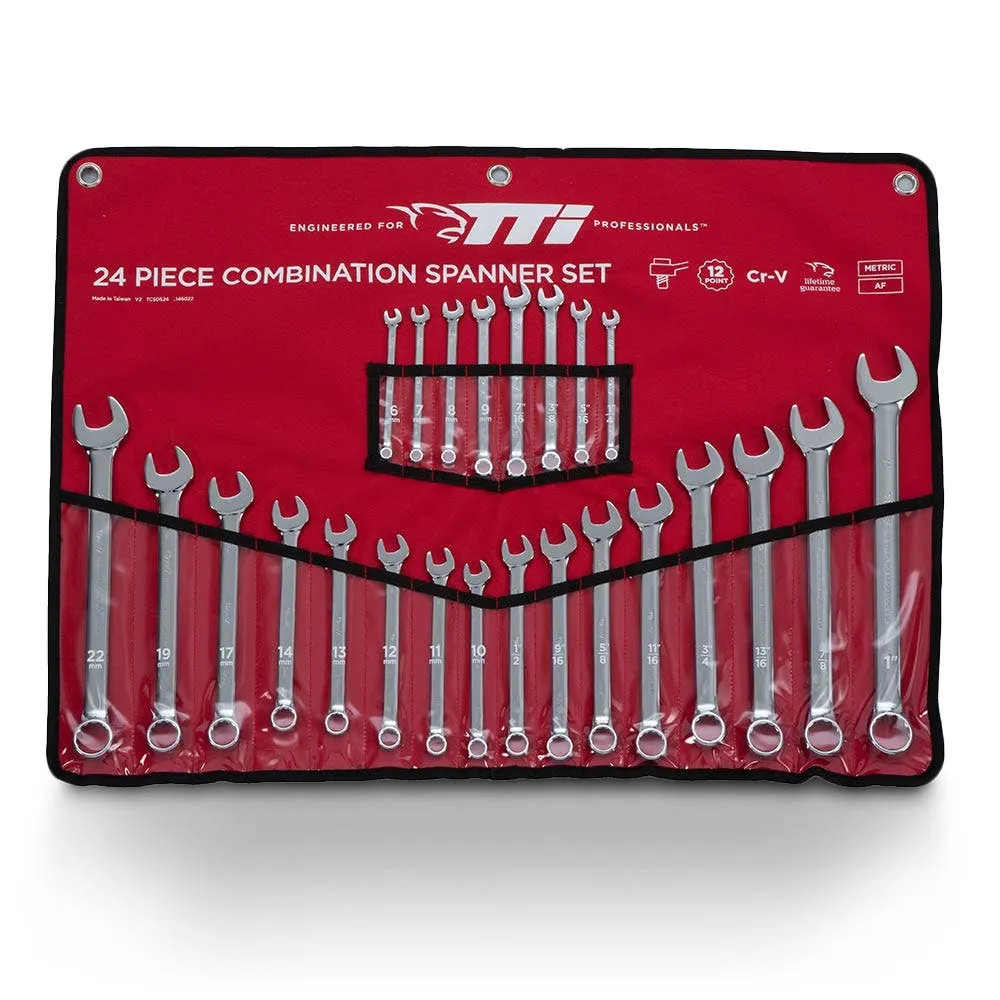 TTI Metric/AF Combination Ring/Open-End Spanner Set - 24 Piece TCSDS24