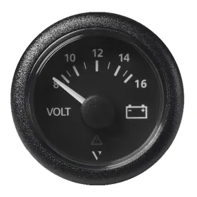 Veratron 52 MM (2-1/16) ViewLine Voltmeter - 8 to16V - Black Dial  Bezel [A2C59512545]