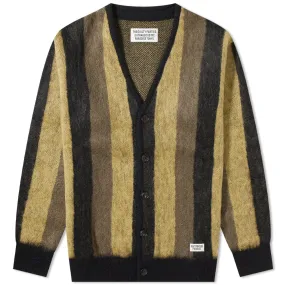 Wacko Maria Striped Mohair CardiganBeige