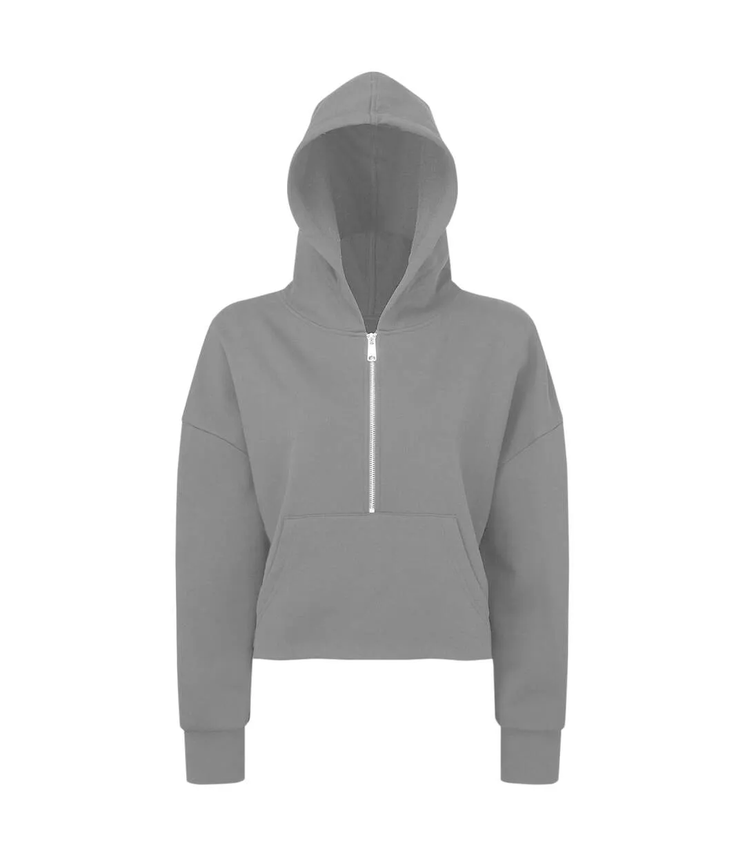 Womens/ladies half zip hoodie heather grey TriDri
